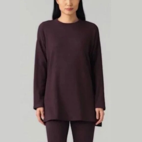 Eileen Fisher Tops - Eileen Fisher Fine Jersey Crew Neck Tunic Cassis Size 2X
